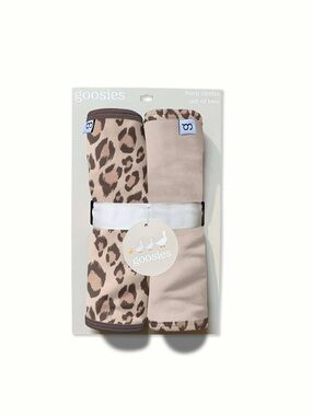Goosies Classic Leopard Burp Cloth Set NWT